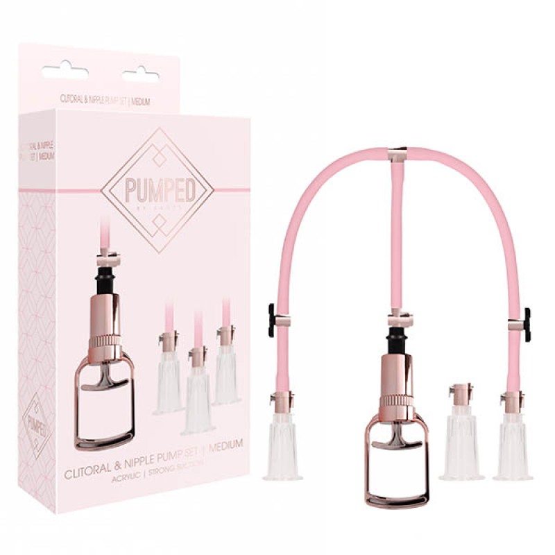 Pumped Clitoral & Nipple Pump Set - Rose Pink